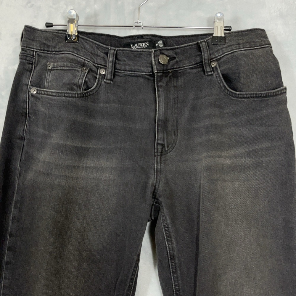 Lauren Ralph Lauren Black Label Women High Rise Straight Leg Jeans Black Size:10 - Picture 4 of 13
